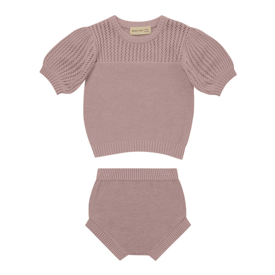 Quincy Mae Pointelle Tee + Legging - Petit Fleur
