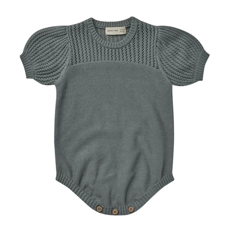 Quincy Mae Pointelle Knit Romper - Dusk