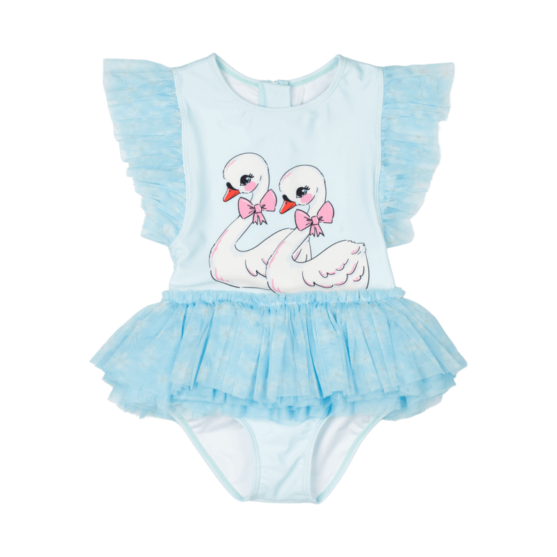 Rock Your Baby Swan Tulle Fully Lined One-Piece
