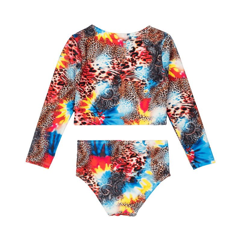 Rock Your Baby Abstract Leopard Rashie Set With Lining