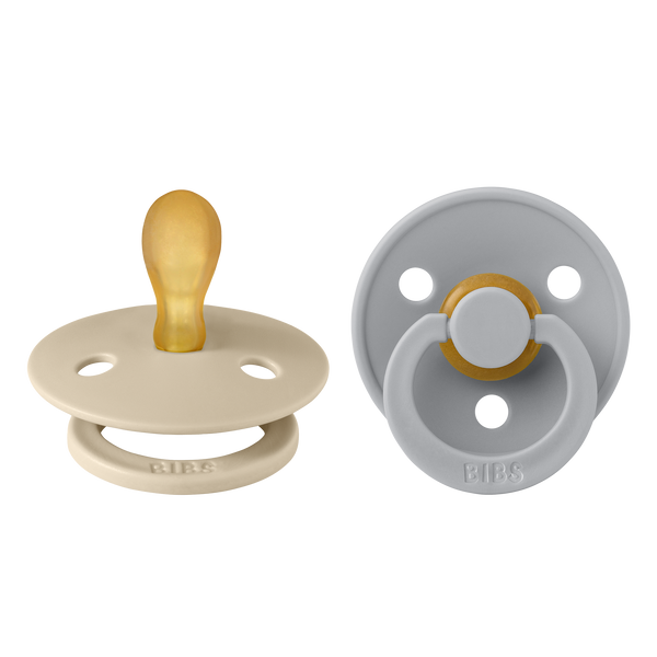 BIBS Colour Symmetrical Pacifier 2 Pack - Vanilla/Cloud