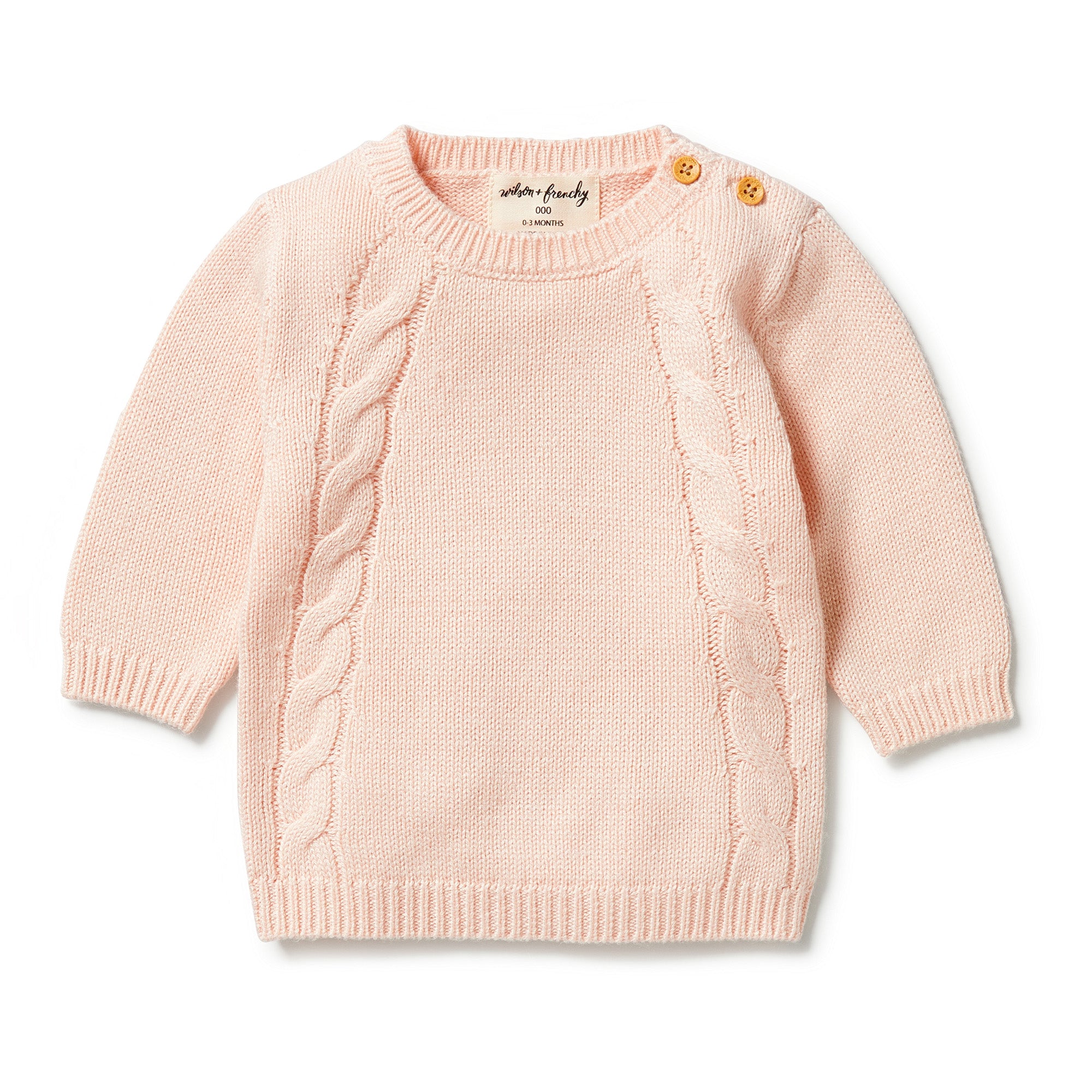 Knitted Mini Cable Jumper - Blush  Daisy and Hen