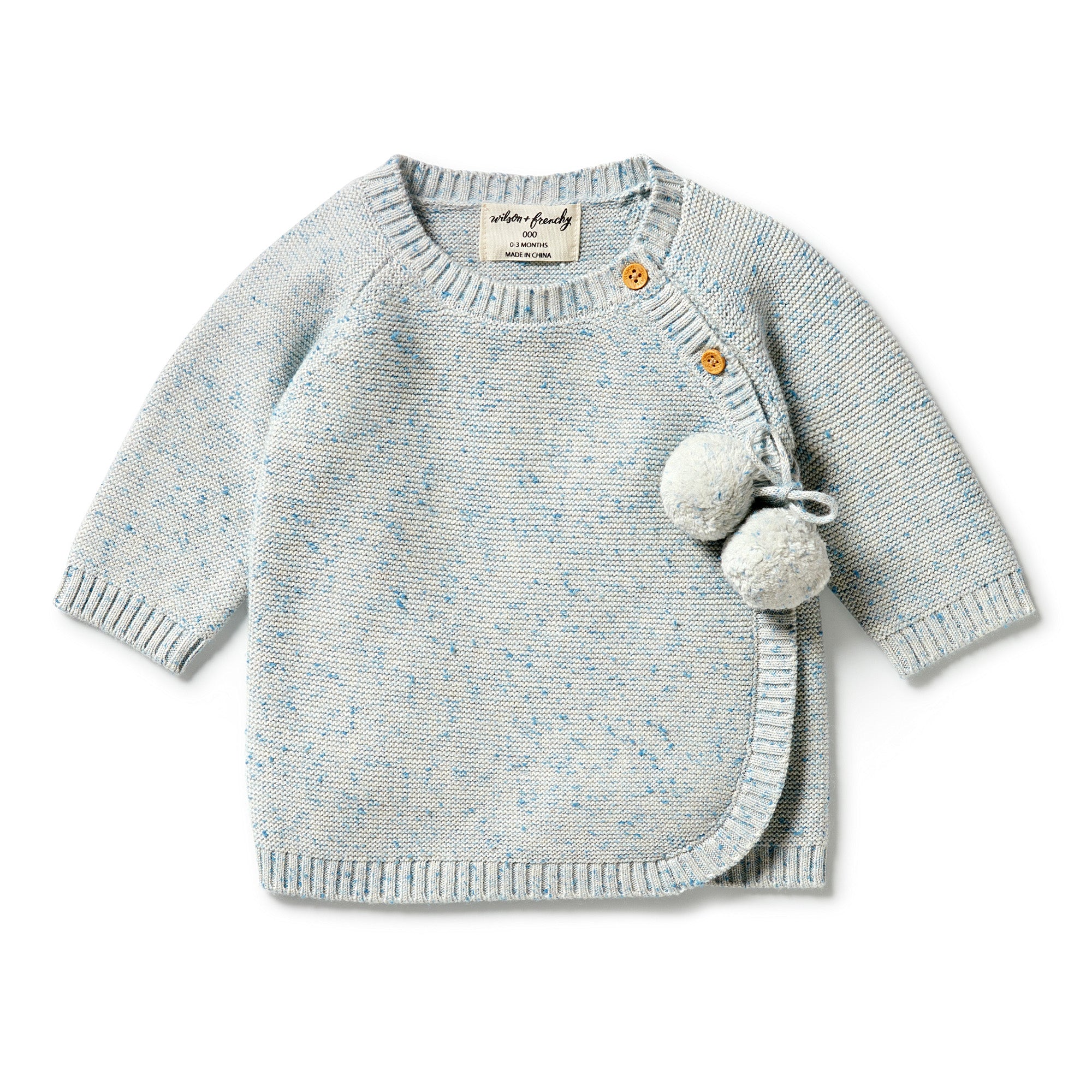 Wilson and Frenchy Knitted Kimono Cardigan - Bluestone Fleck
