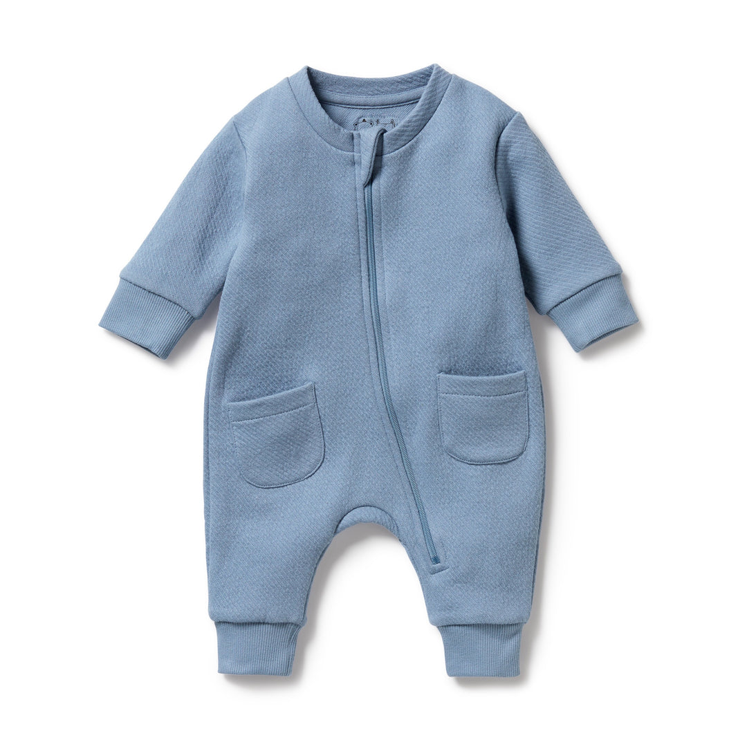Wilson and Frenchy Organic Quilted Growsuit - Storm Blue