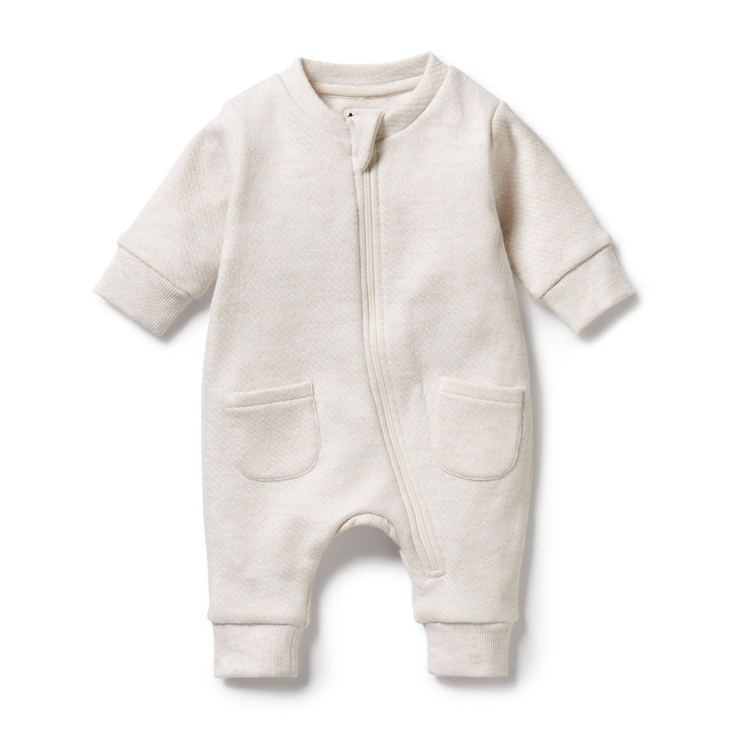 Wilson and Frenchy Organic Quilted Growsuit - Oatmeal