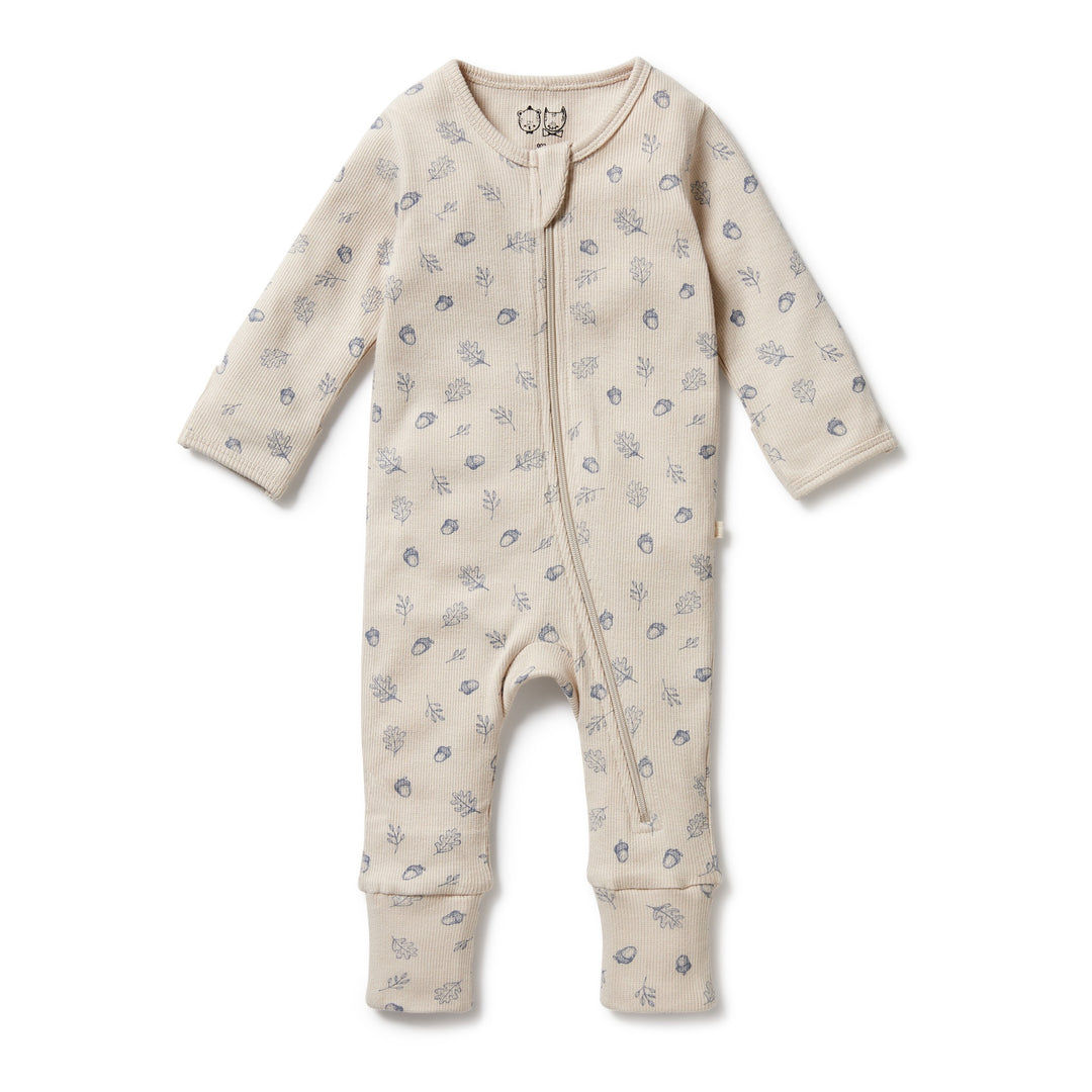 Wilson and Frenchy Organic Zipsuit with Feet - Falling Oak