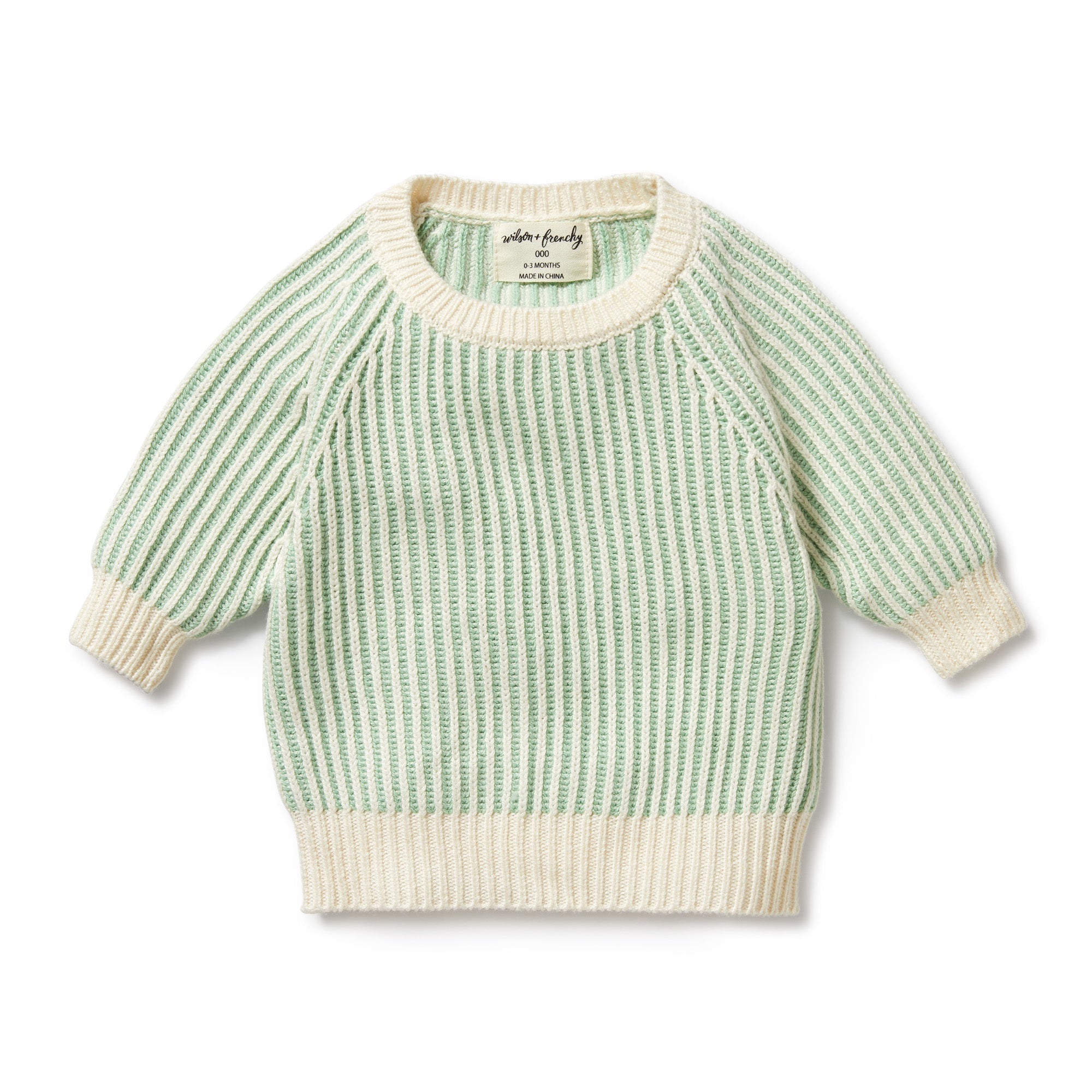 Wilson and Frenchy Organic Knitted Ribbed Jumper - Coco Blue Speckle