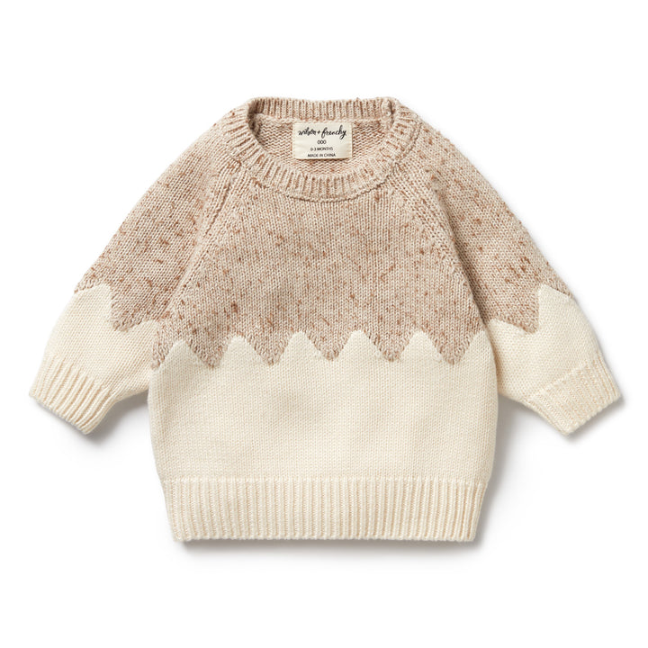 Wilson and Frenchy Knitted Jacquard Jumper - Almond Fleck