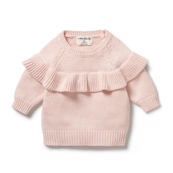 Wilson and Frenchy Knitted Ruffle Jumper - Pink