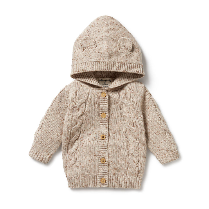 Wilson and Frenchy Knitted Cable Jacket - Almond Fleck
