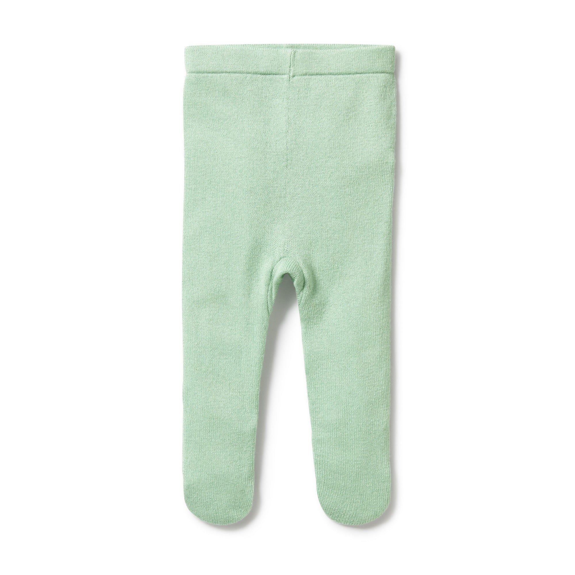 Knitted Legging with Feet - Mint Green