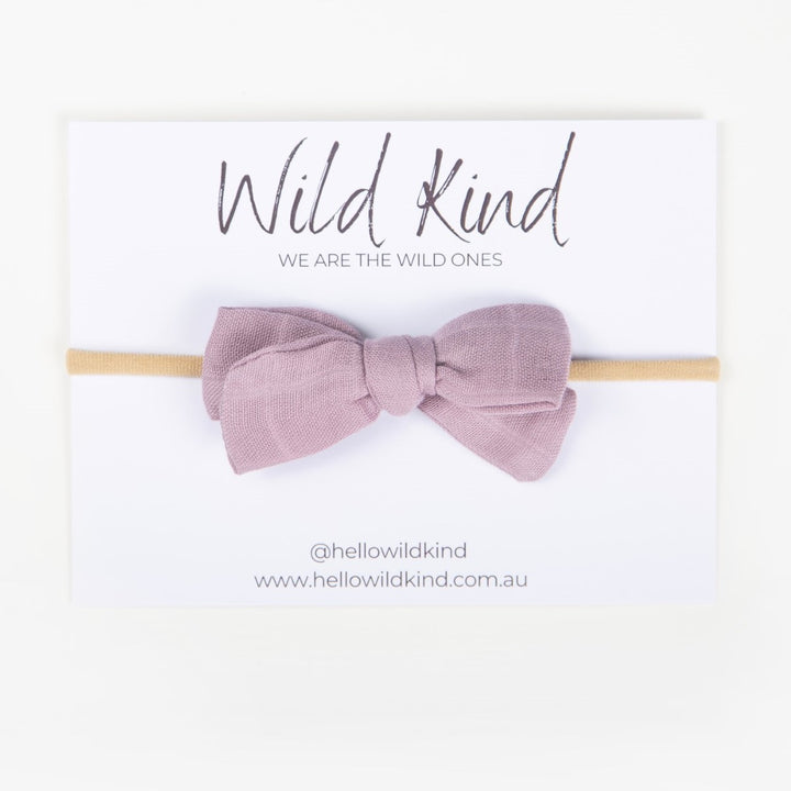 Wild Kind Dorothy Linen Bow Headband - Lavender