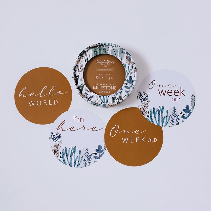 Snuggle Hunny Reversible Milestone Cards - Arizona & Bronze