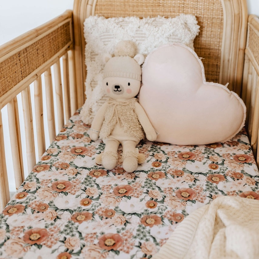 Snuggle Hunny Fitted Cot Sheet - Florence