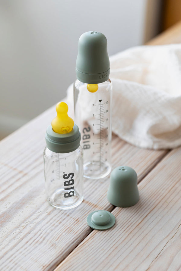 BIBS Glass Bottle Set 225ml - Sage