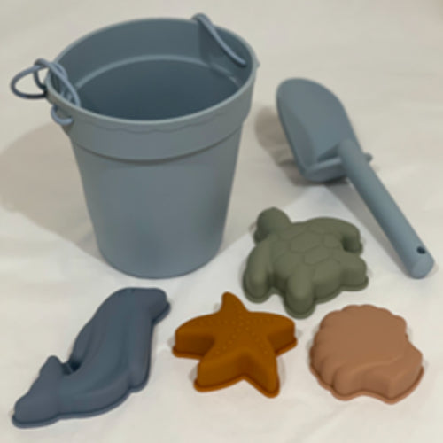Silicone Bucket Play Set - Blue