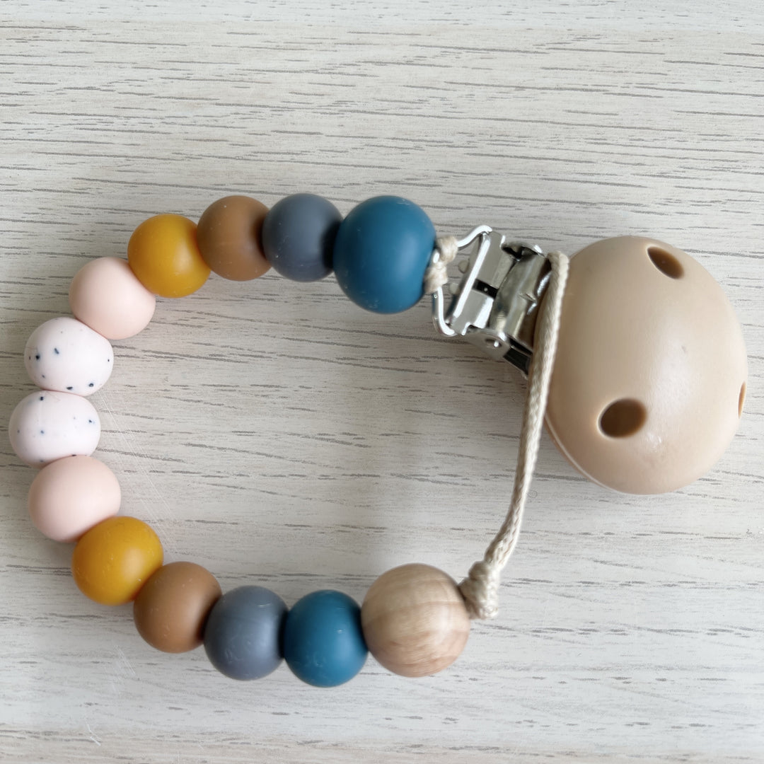Zuri Pacifier Clip - Earth