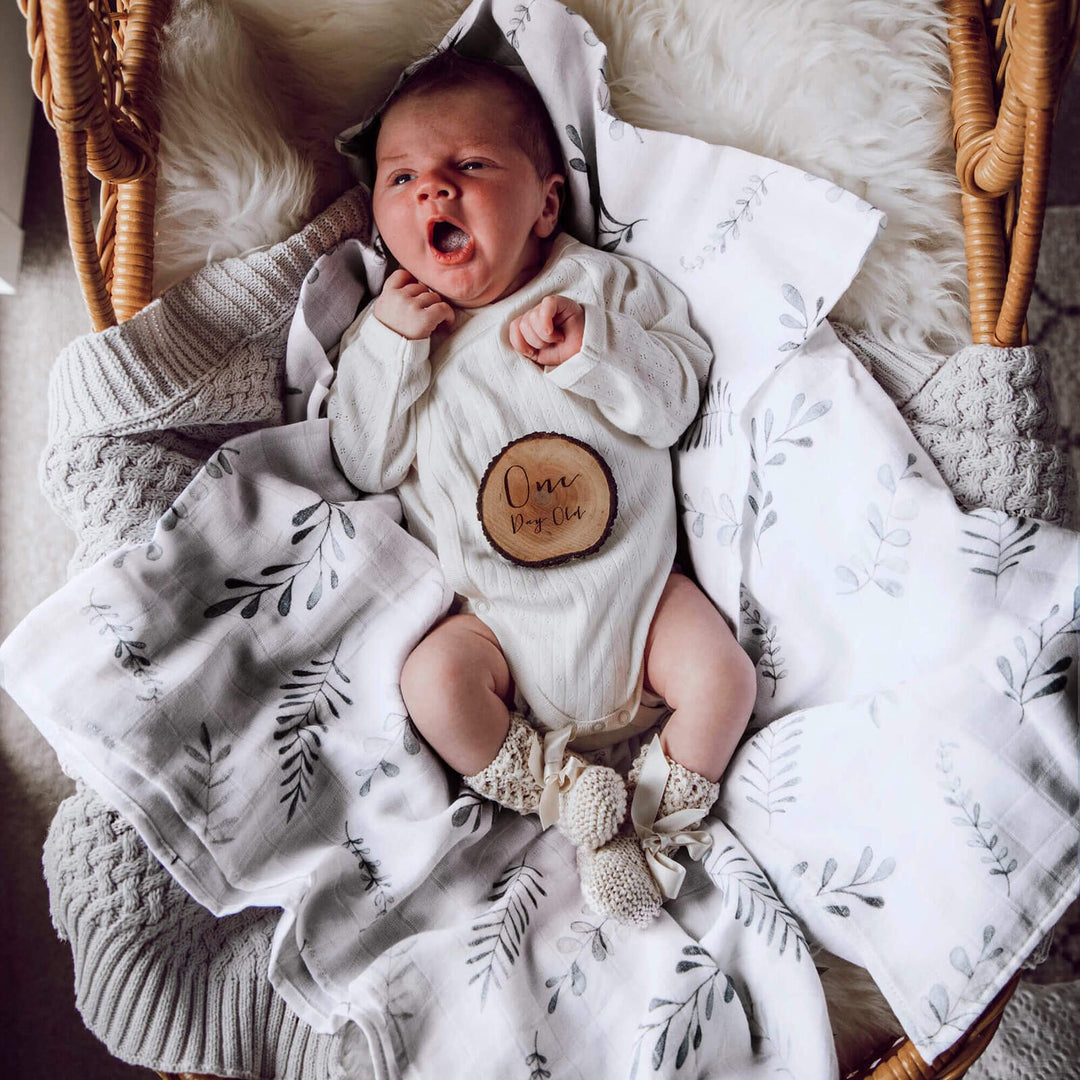 Snuggle Hunny Organic Cotton Muslin Wrap - Wild Fern