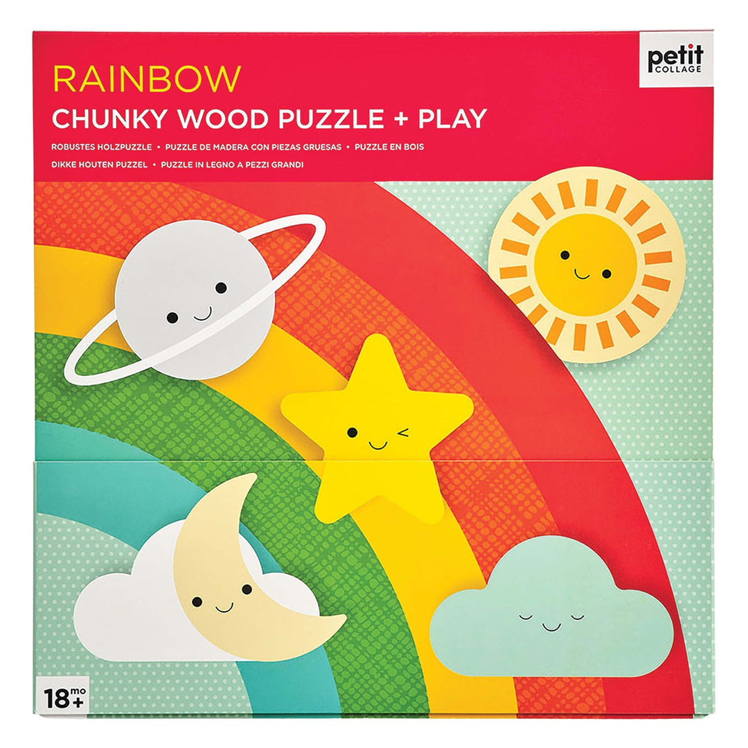 On the Go Wood Puzzle and Play - Rainbow