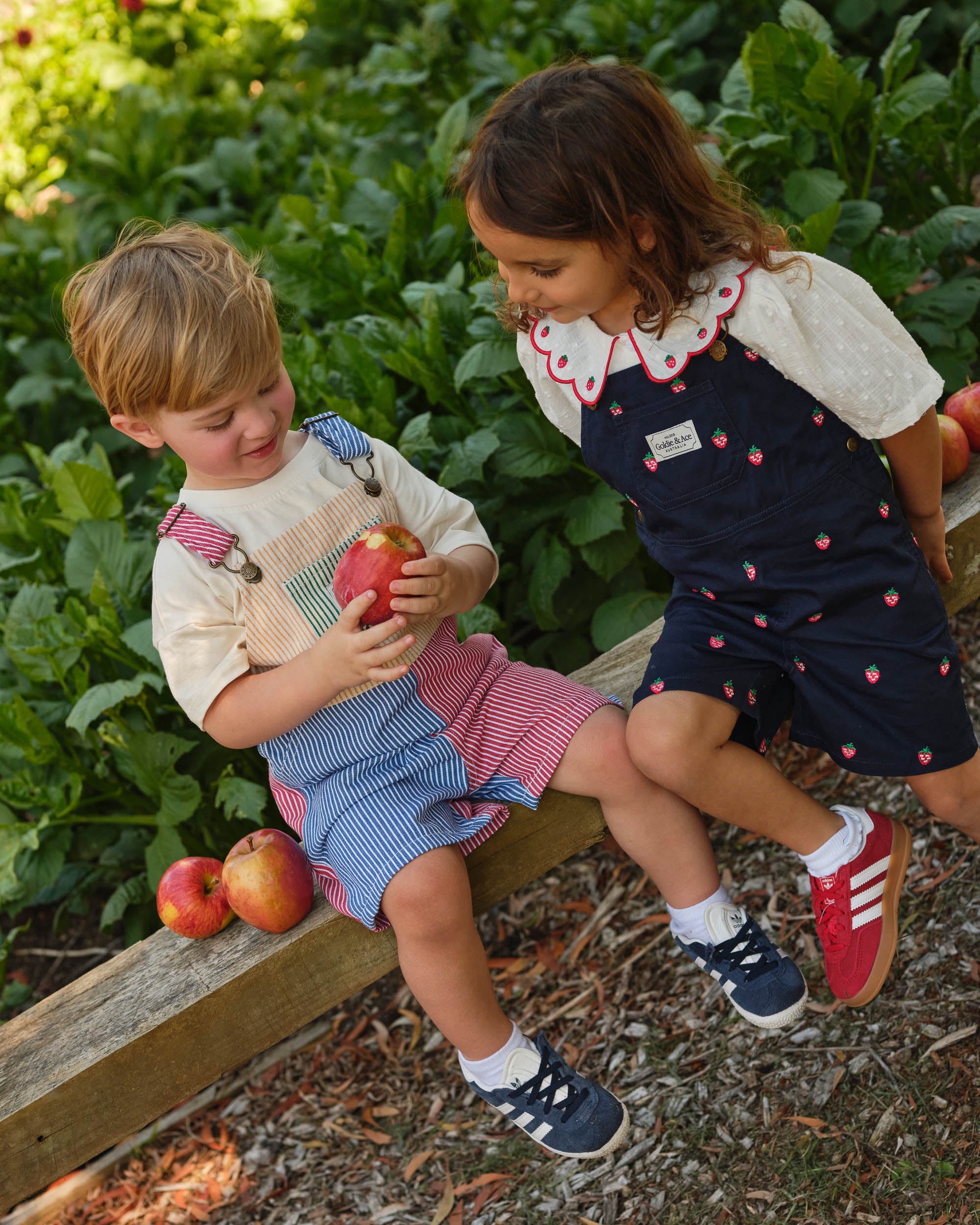 Patchwork Stripe Burton Overalls
