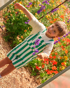 Happy Stripe Button Burton Overalls