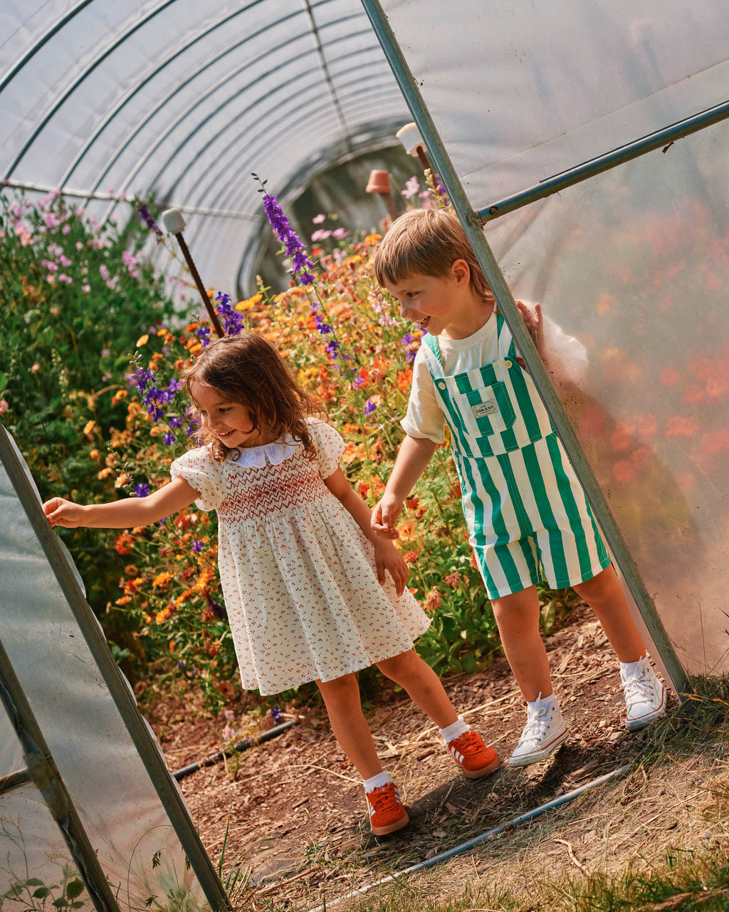 Happy Stripe Button Burton Overalls