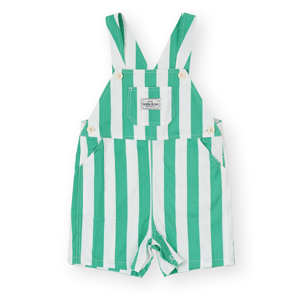 Happy Stripe Button Burton Overalls