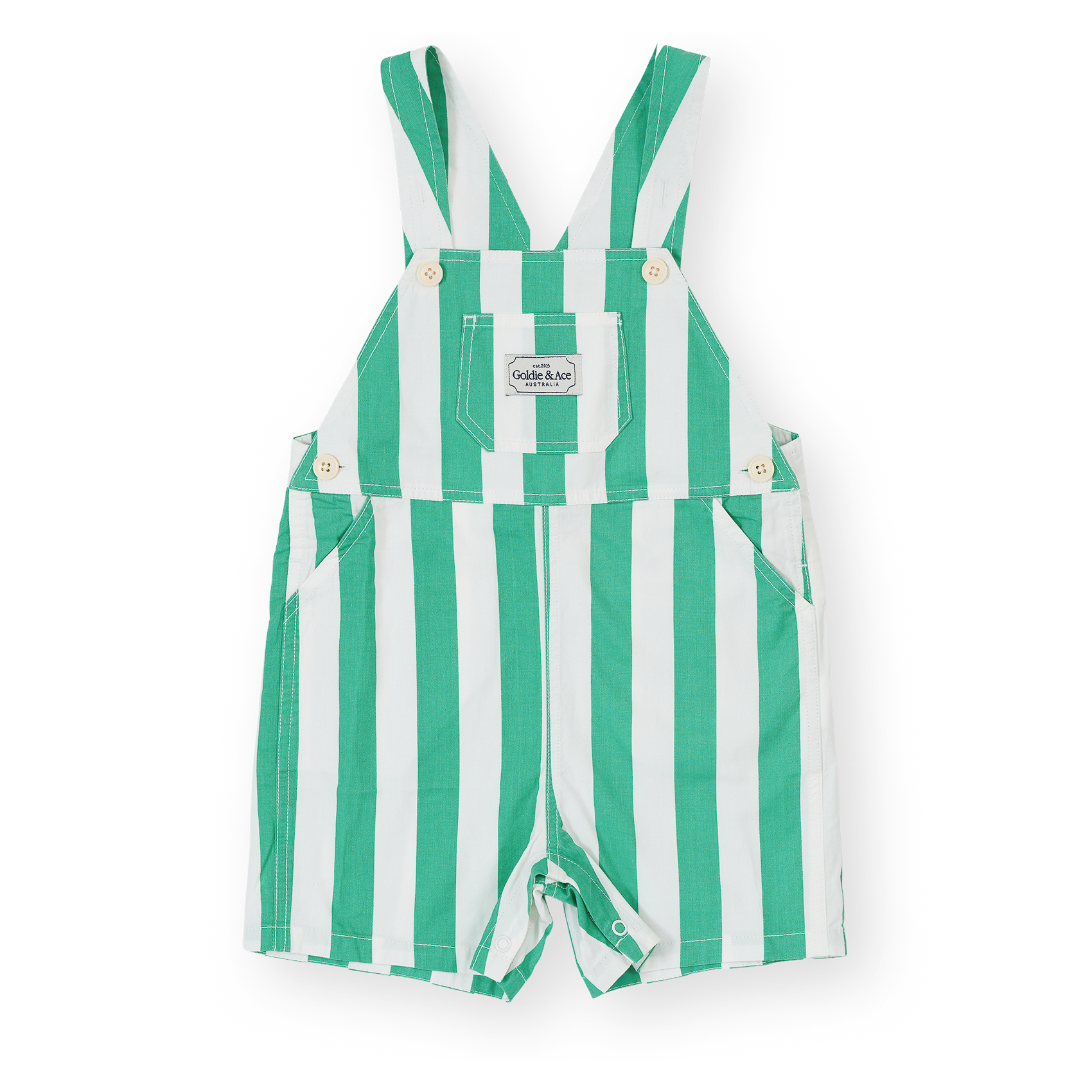 Happy Stripe Button Burton Overalls