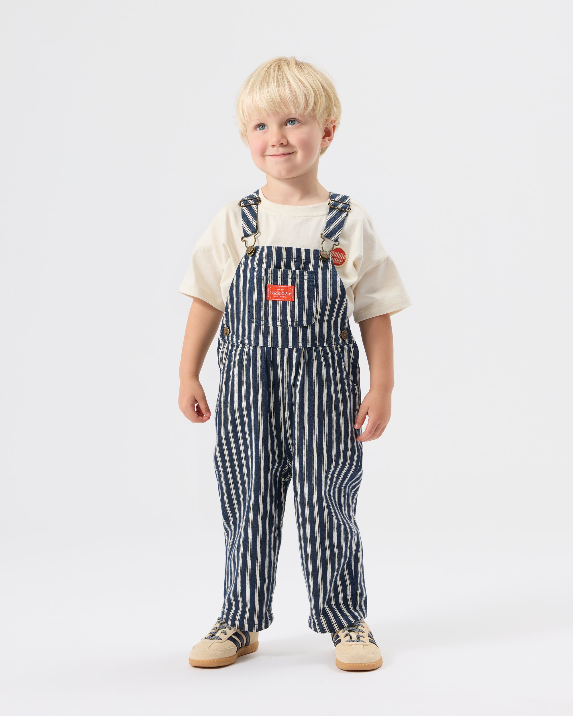 Railroad Stripe Austin Overalls