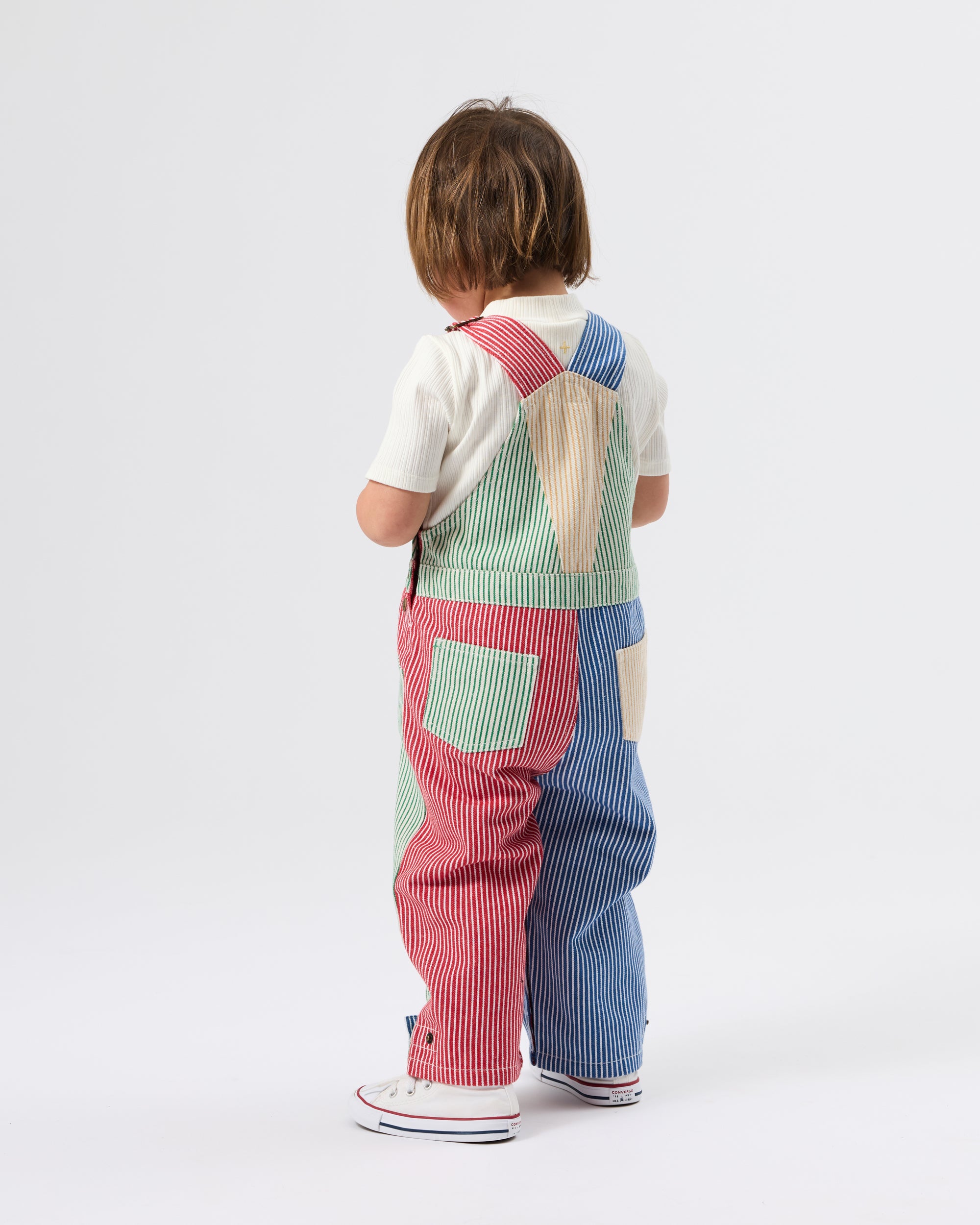 Patchwork Stripe Blake Overalls