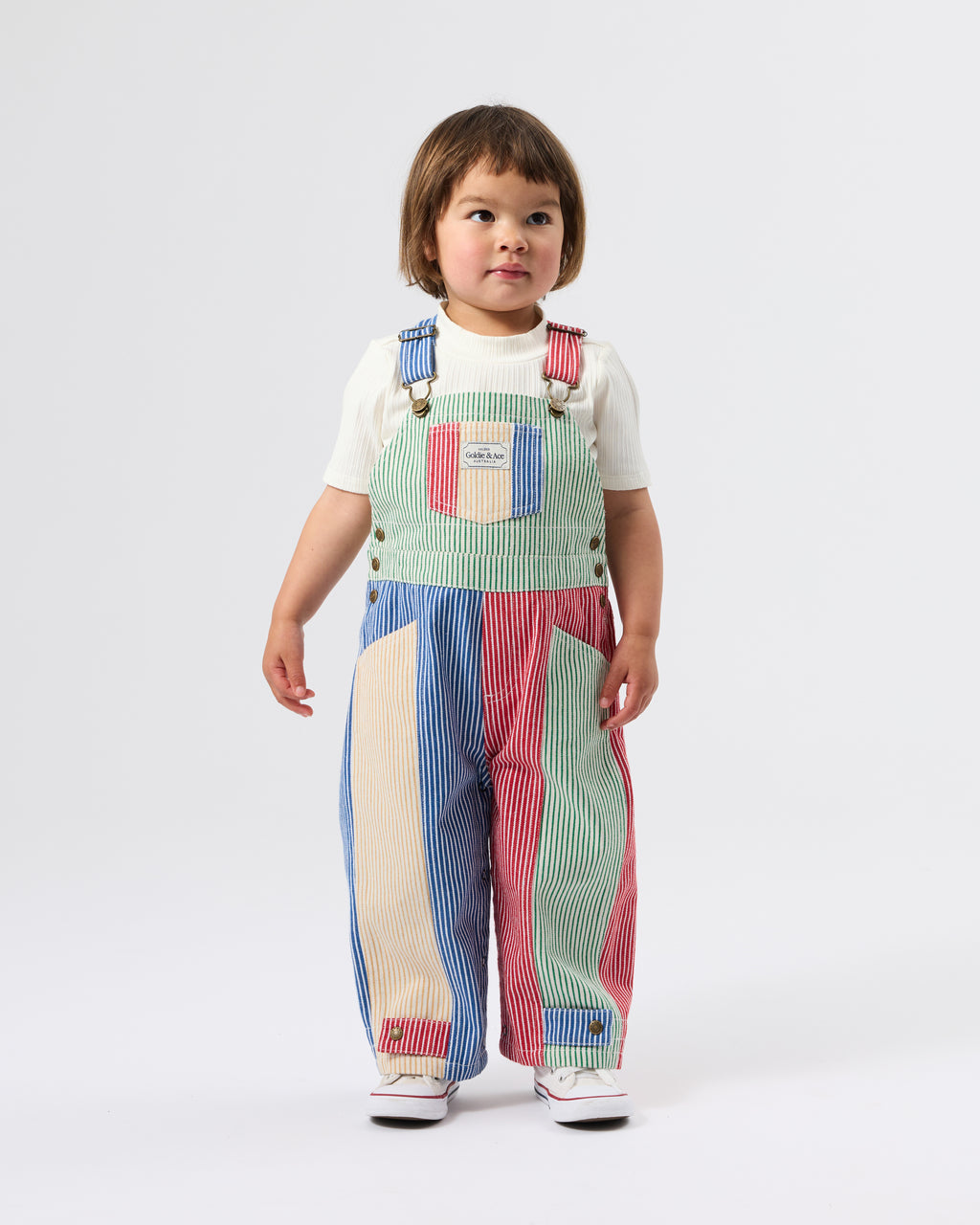 Patchwork Stripe Blake Overalls