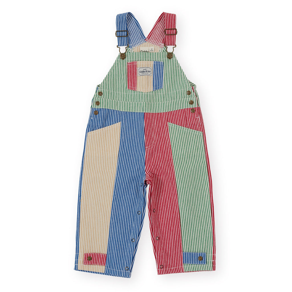 Patchwork Stripe Blake Overalls