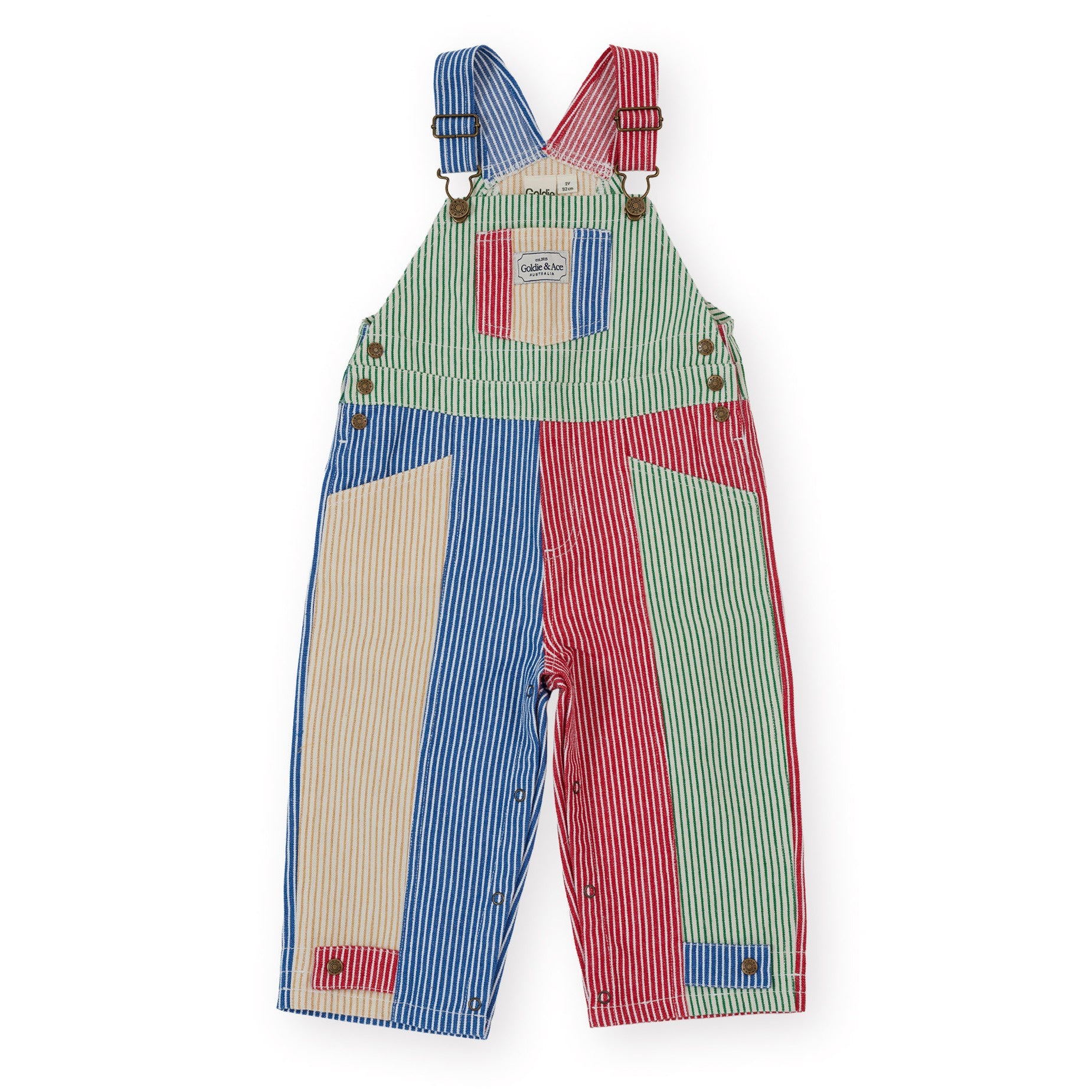 Patchwork Stripe Blake Overalls