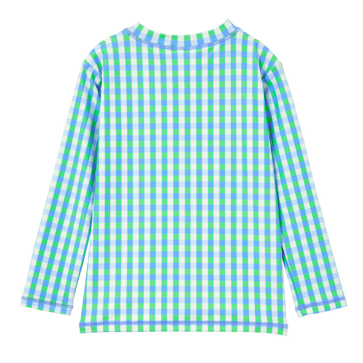 Milky Blue Gingham Rashie - Ice Blue