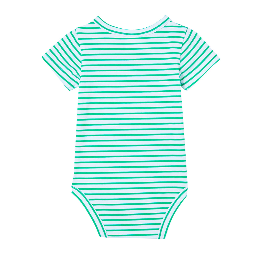 Milky Green Stripe Bubbysuit - Green Mini Stripe