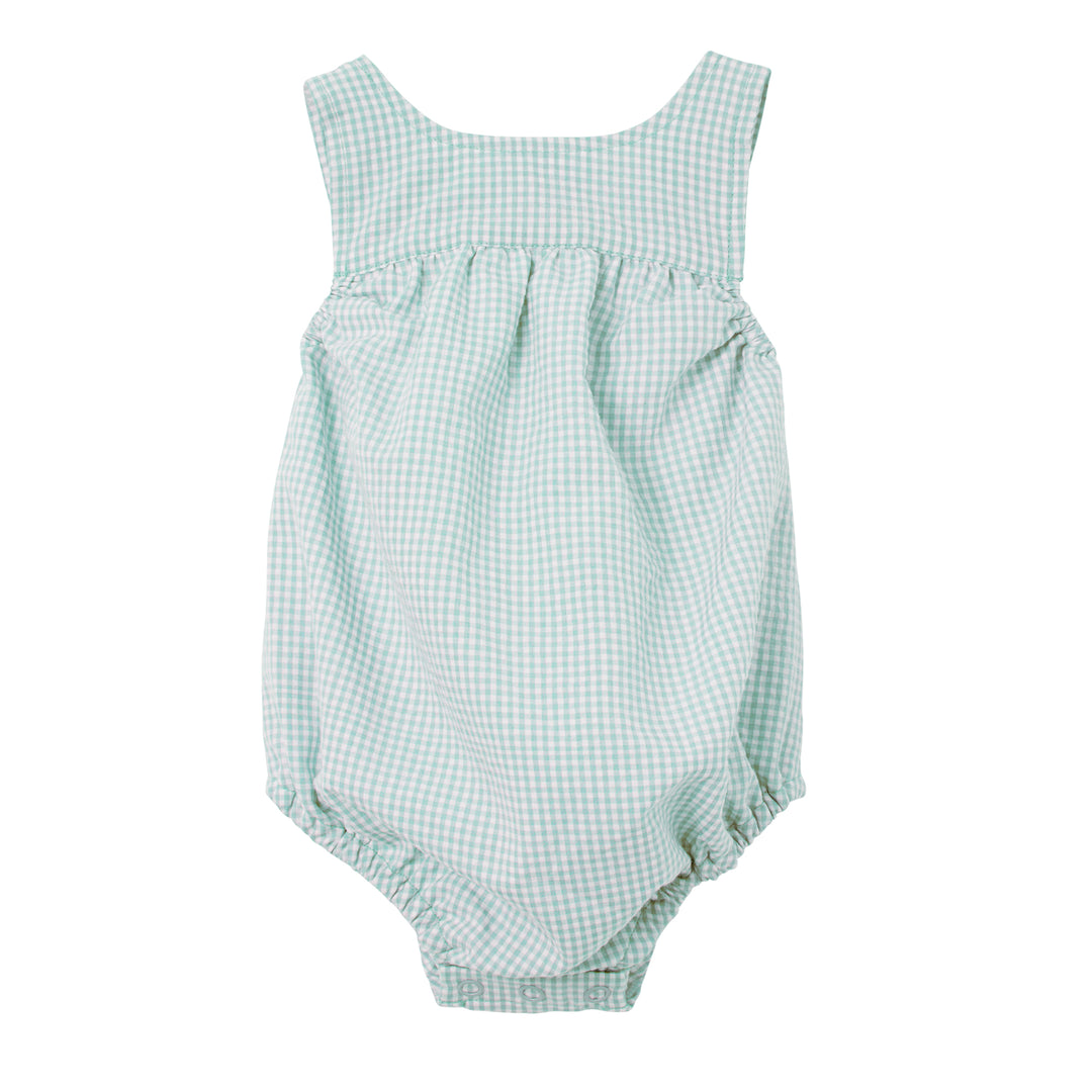 Milky Check Playsuit - Cool Green