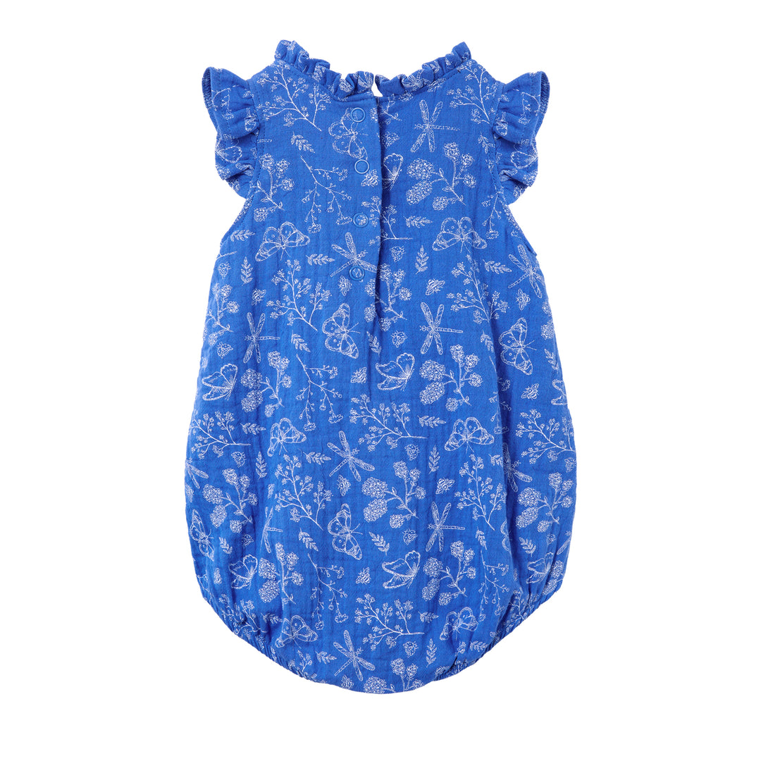 Milky Dragonfly Crinkle Cotton Playsuit - Palace Blue