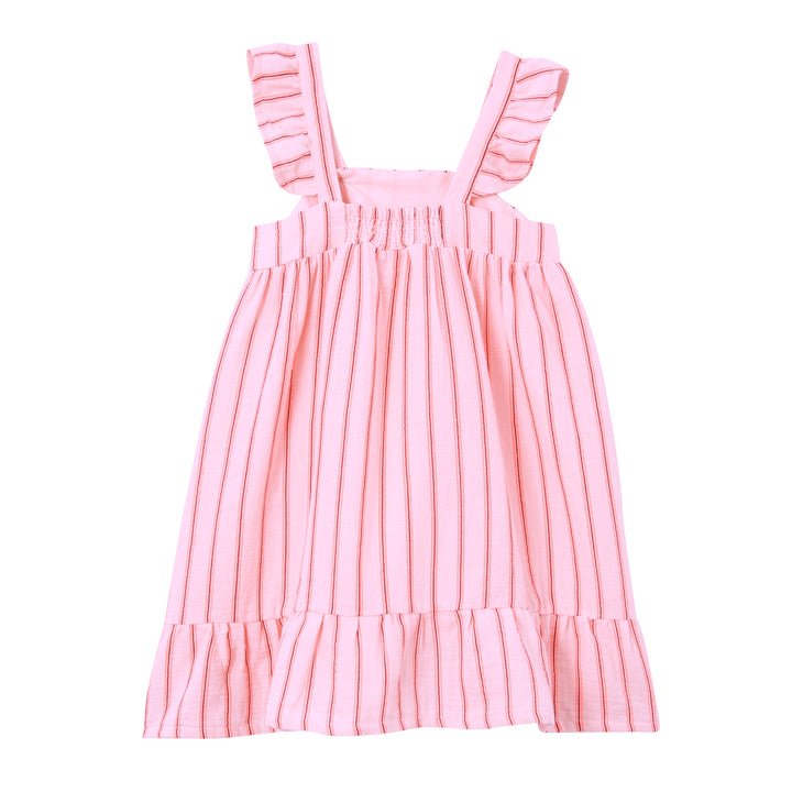 Milky Ruby Stripe Cotton Dress - Pastel Pink