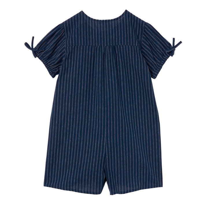 Milky Navy Stripe Linen Playsuit