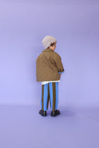 Organic Quilted Denim Jacket - Coffee
