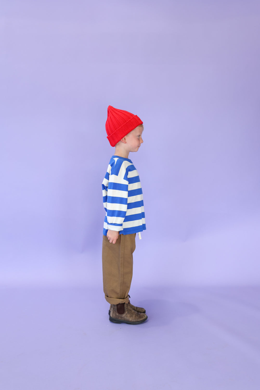Grown Stripe Long Sleeve Knitted Tee - Sea