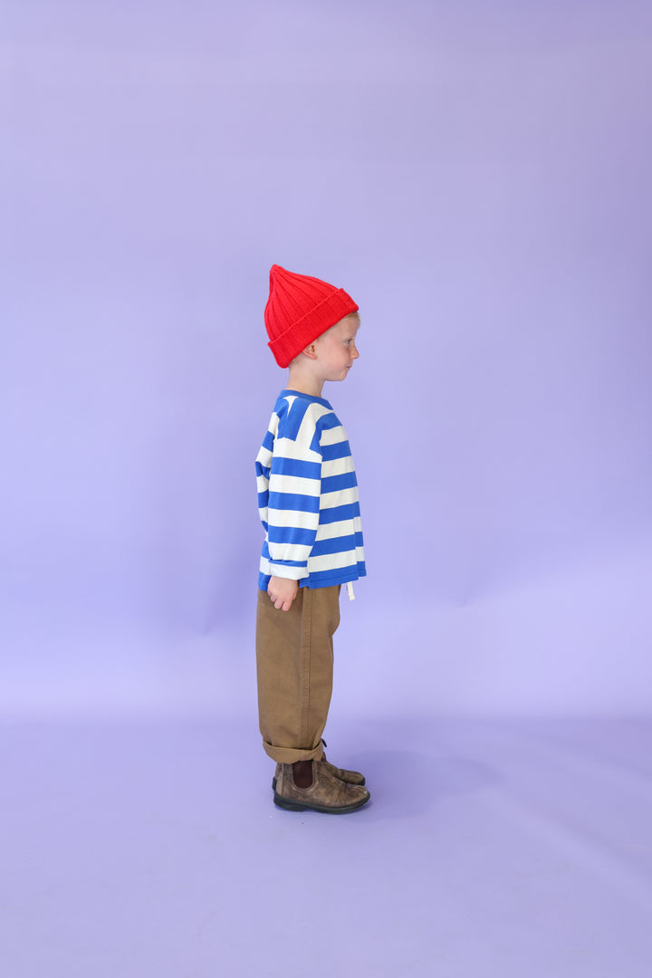 Grown Stripe Long Sleeve Knitted Tee - Sea