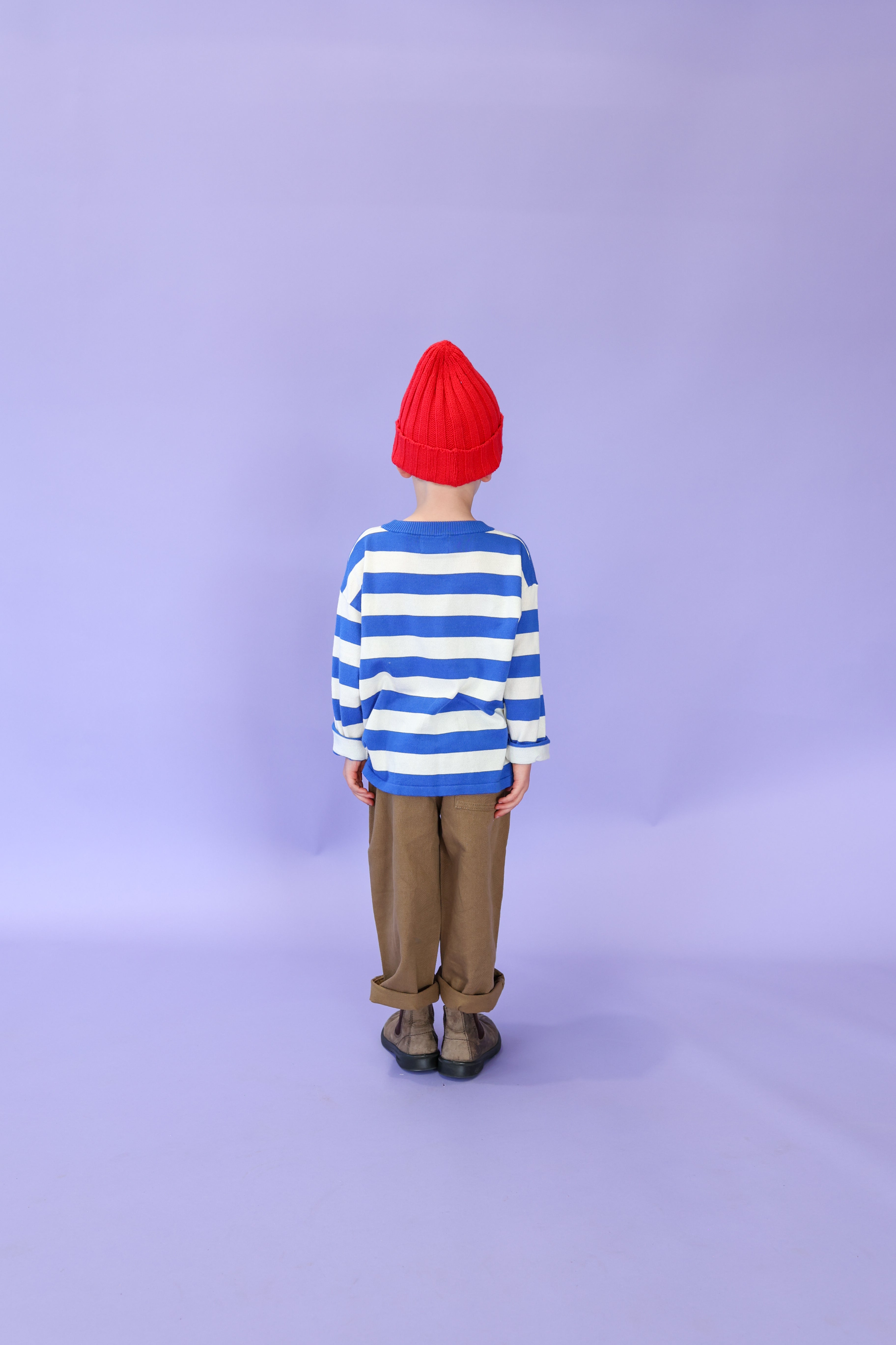Grown Stripe Long Sleeve Knitted Tee - Sea