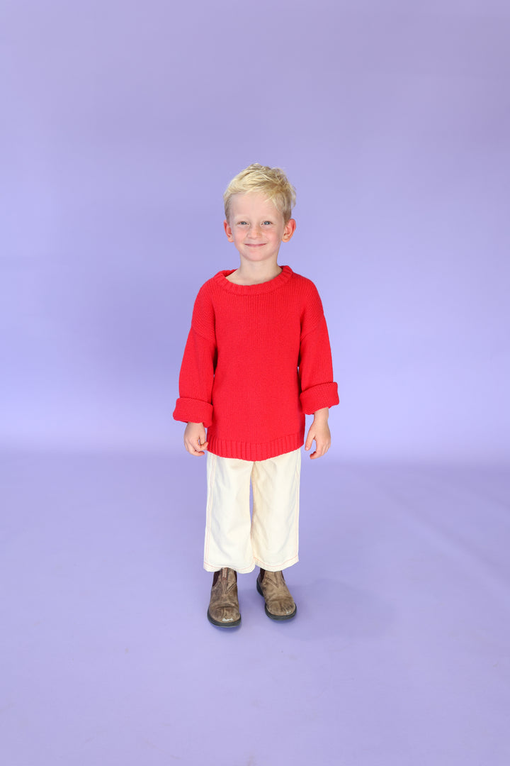 Grown Merino Blend Everyday Pull Over - Flame