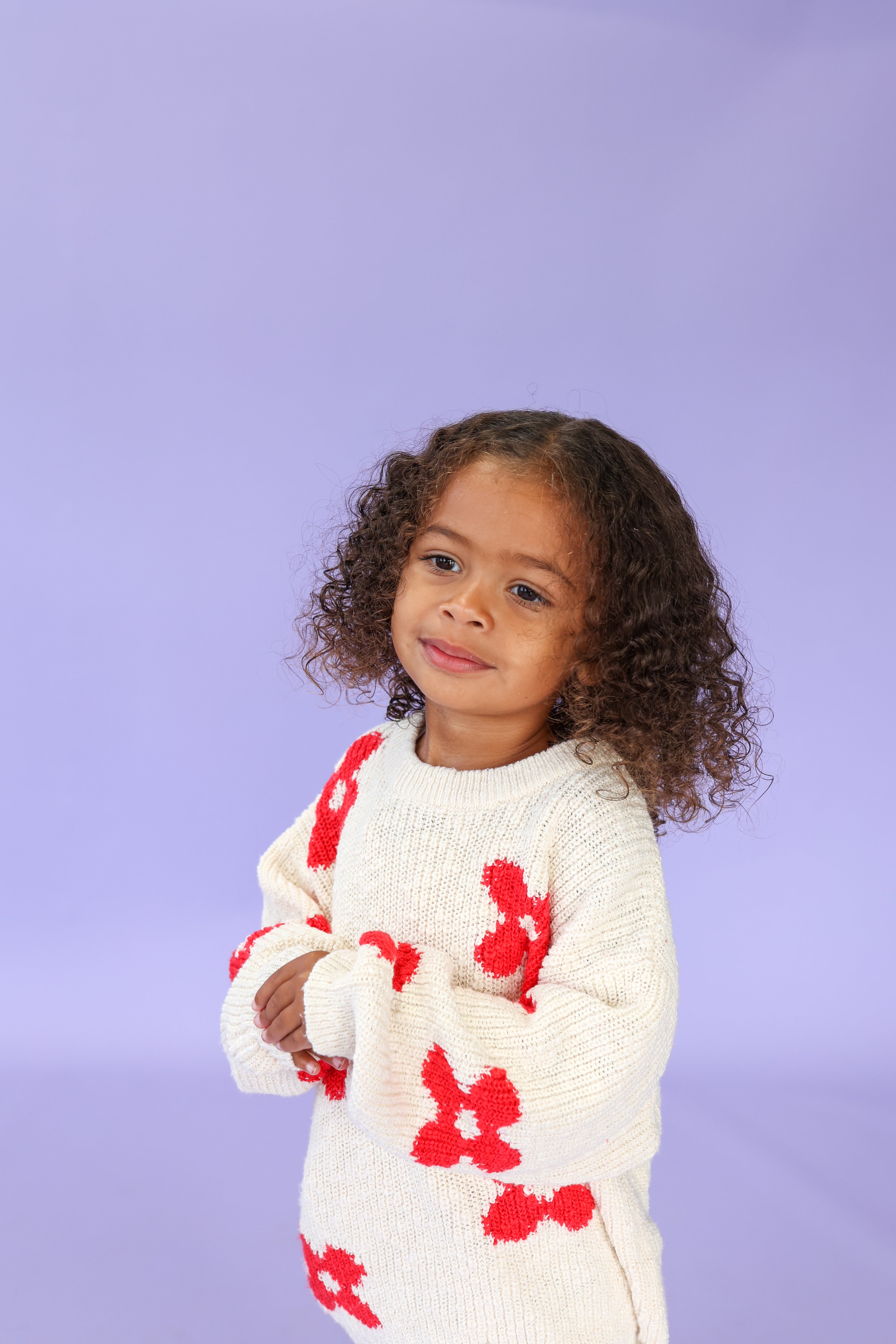 Grown Knitted Posy Pull Over - Milk