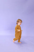 Organic Essential Zip Starsuit - Golden Speckle
