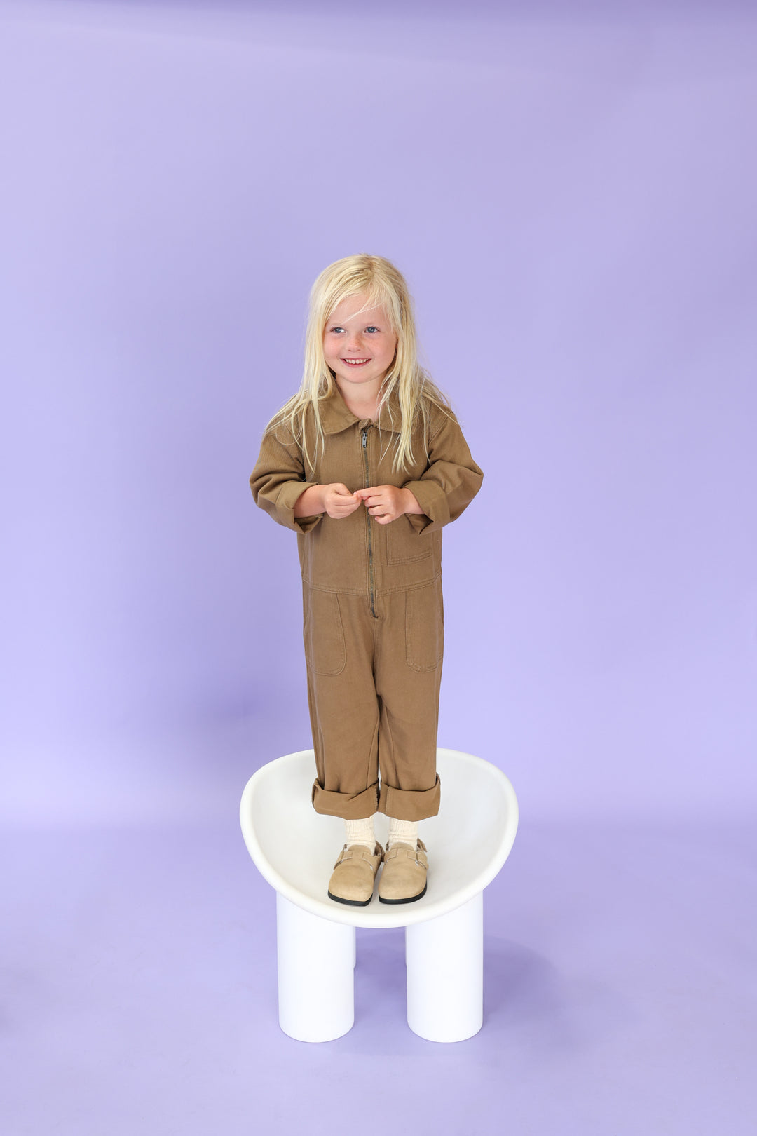 Grown Organic Zip Boilersuit - Coffee