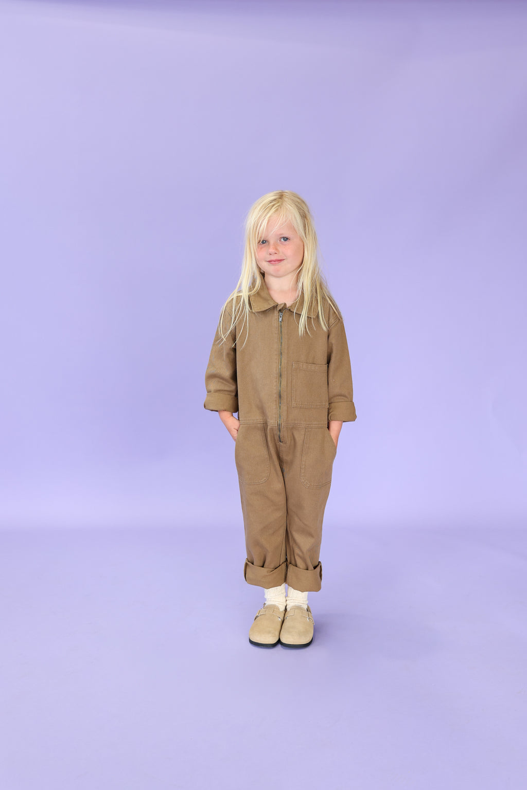 Grown Organic Zip Boilersuit - Coffee