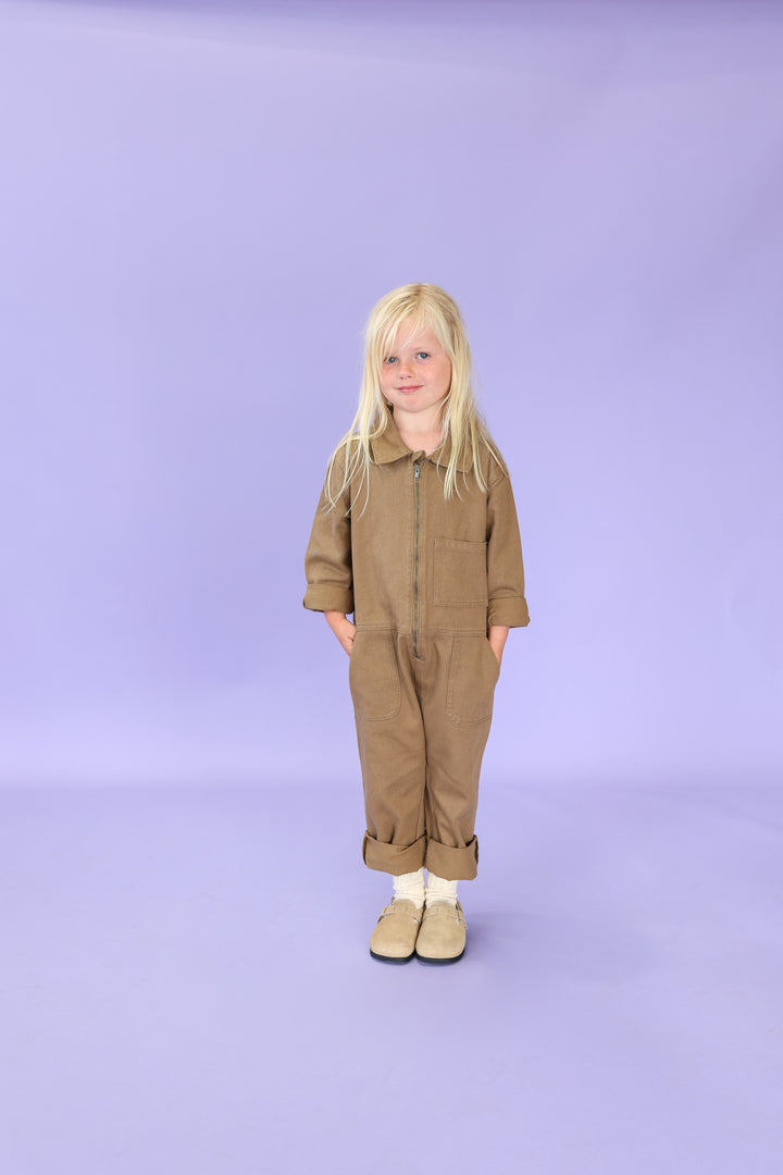 Grown Organic Zip Boilersuit - Coffee