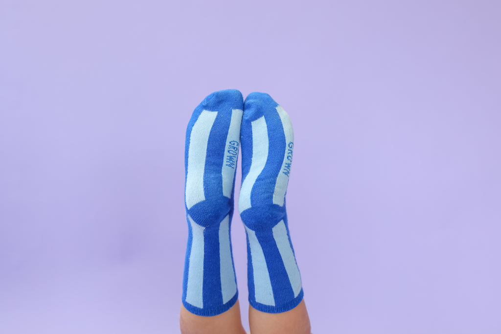 Grown Striped Socks - Sea